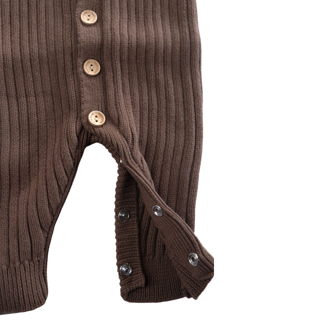 Chocolate Ribbed Romper