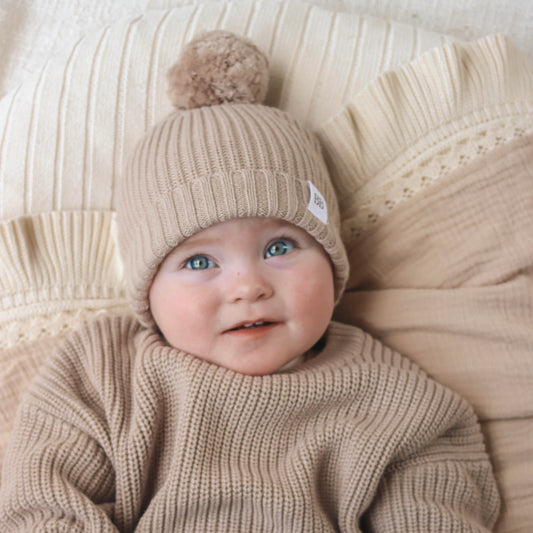 Earthy Nude Chunky Knit Beanie