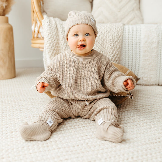 Earthy Nude Chunky Knit Pants